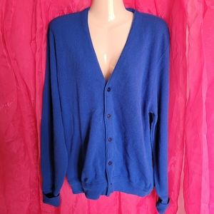 London Fog Vintage Royal Blue Cardigan Sweater